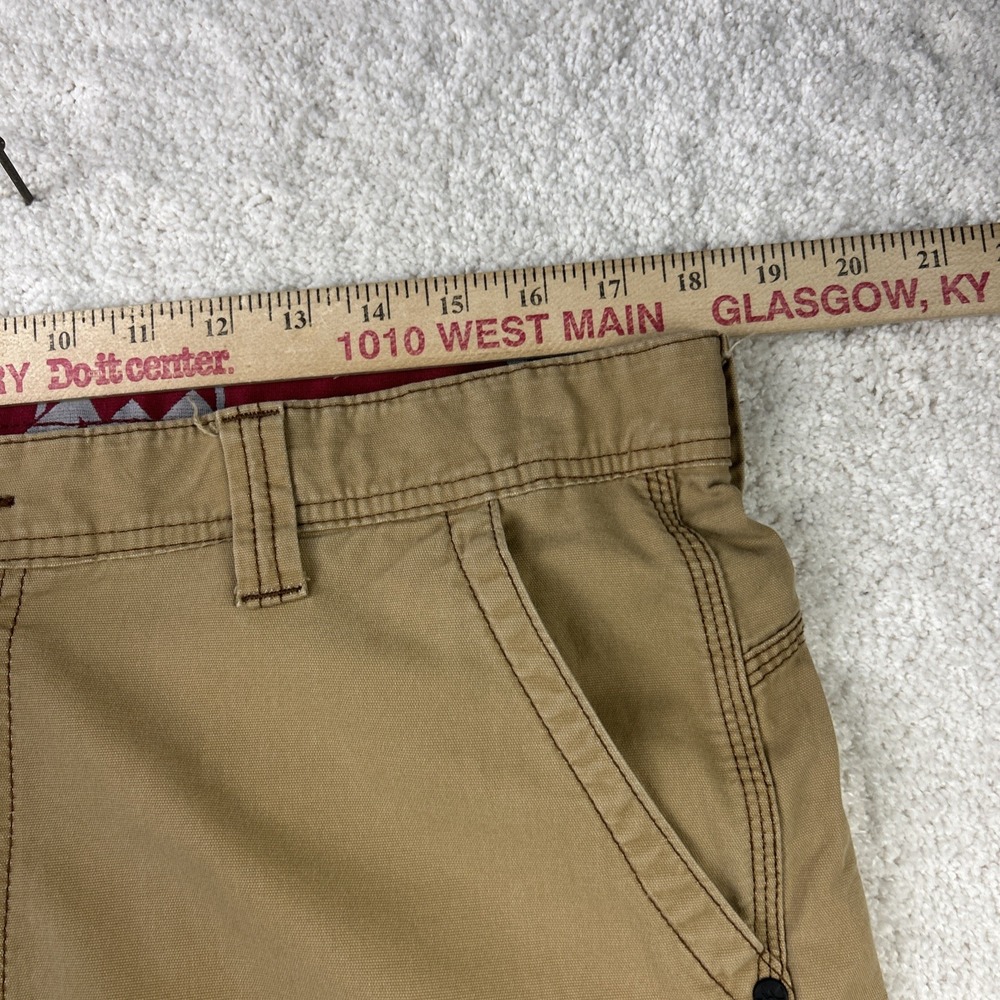 Wrangler Pants Mens 36x32 Tan Brown Cargo Stretch Nylon Outdoor Lightweight Gorp - Picture 4 of 14